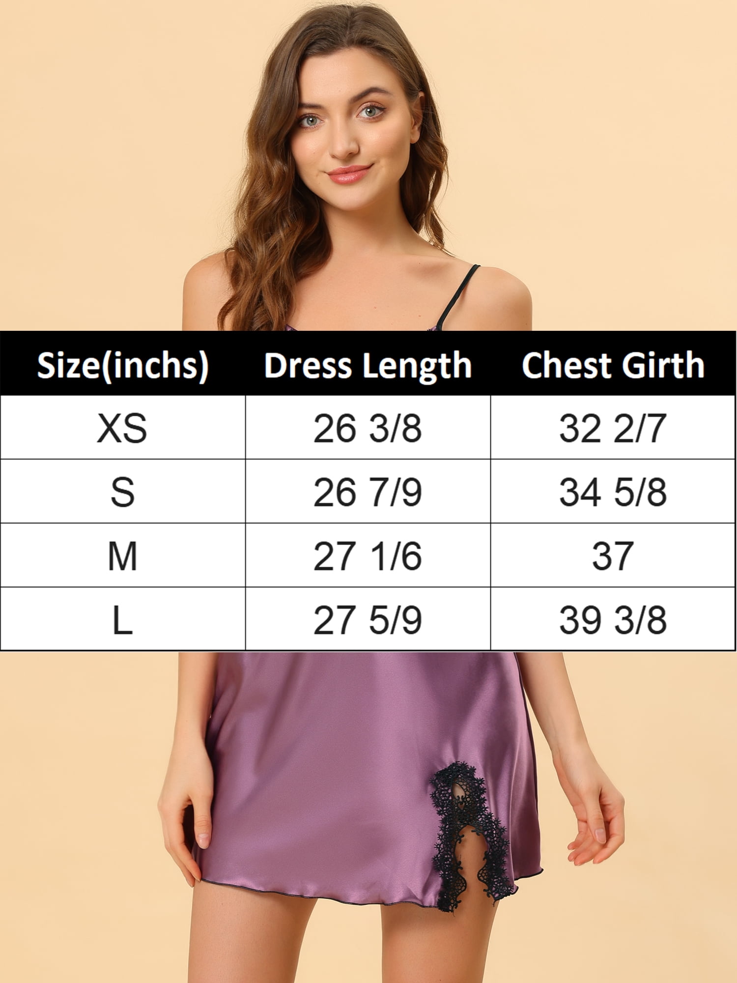 Unique Bargains Women's Sleepwear Lounge Spaghetti Strap Cami Dress Satin Nightgown