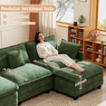 thumbnail image 6 of BedLuxury 111.5” Modular Sectional Sofa with Movable Ottoman, Modern Cloud Couch with Corner Seat for Living Room, 5-Seat, Green, 6 of 7