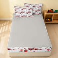 thumbnail image 4 of Erosebridal Fire Truck Zipper Full Size Comforter Sets with Fitted Sheet and 2 Pillowcases, Firefighter Zipper Bedding Set, White Pattern, Gray Reversible, 4 of 7