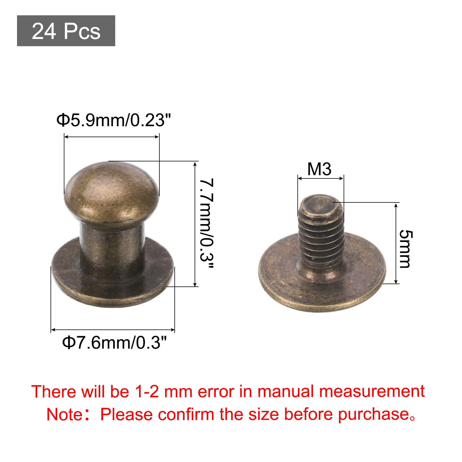Unique Bargains Mini Round Knobs Small Drawer Pulls for Cabinets 0.23" x 0.3" Bronze