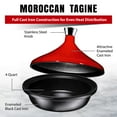 thumbnail image 2 of Bruntmor Fire Red Cast Iron Moroccan Tagine 4-Quart Cooking Pot With Silver, 2 of 6