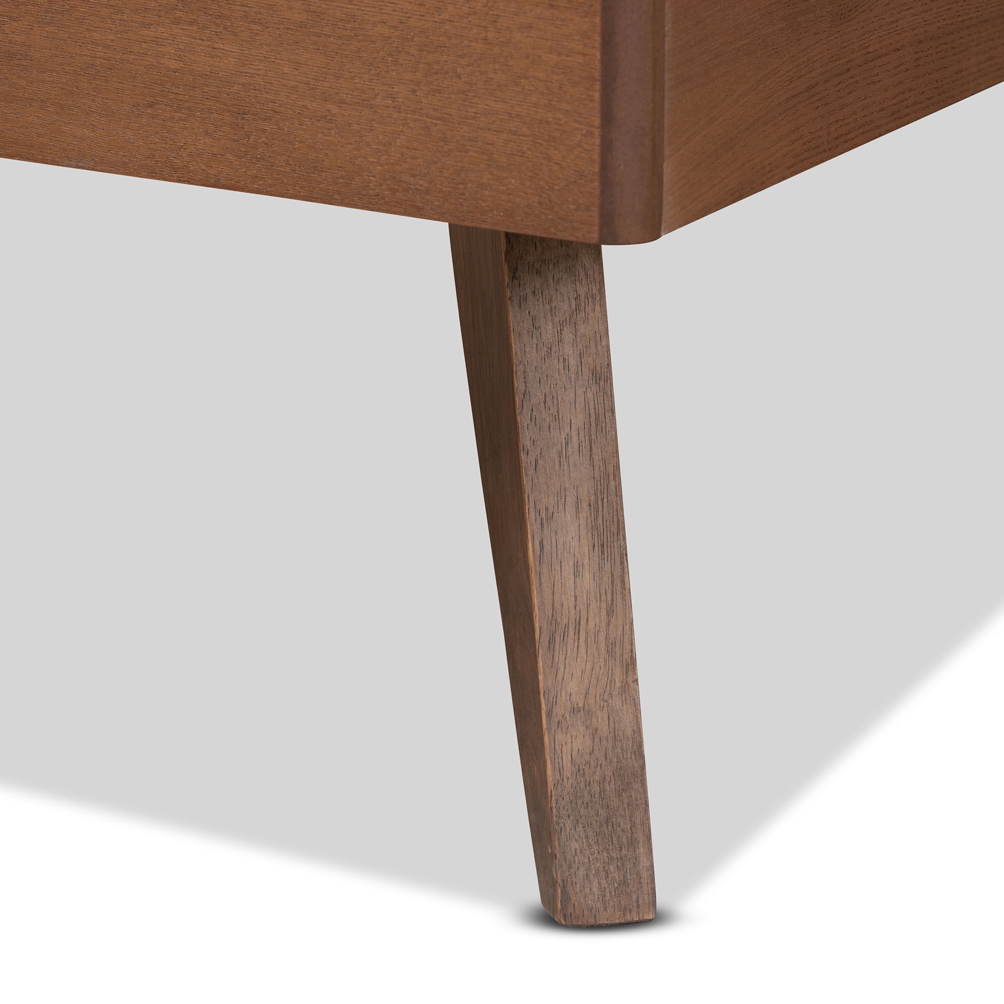 Baxton Studio Toru Mid-Century Wood Platform Bed, Twin, Ash Walnut