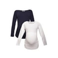 thumbnail image 3 of LVMA2300 - 2 Pack - 100% premium Cotton - Women Long Sleeve Maternity T-Shirt, 3 of 18