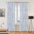 thumbnail image 2 of Light Blue Botanical Kitchen Curtains Window Panels, Pastoral Elegant Spring Floral Insulated Window Treatment Curtain, Grommet Curtains for Bedroom/Living Room/Bathroom, 2 Piece 42"Wx84"L, 2 of 8