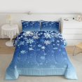 thumbnail image 2 of Homewish Blue Snowflake Child Bedding Comforter Set, Romantic Winter Christmas Twin Comforter Sets, Happy New Tear Reversible Bedding Set, Super Cozy Room Decor, 2-Piece, 2 of 8