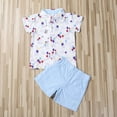 thumbnail image 6 of Toddler Baby Boy Flamingo Short Sleeve Button Down 1Y 2Y 3Y 4Y 5Y 6Y Shirt  Casual Shorts Set Summer Outfits Clothes, 6 of 7