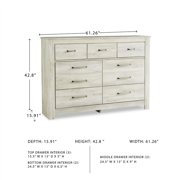 Ashley Furniture Bellaby 7 Drawer Dresser in Whitewash