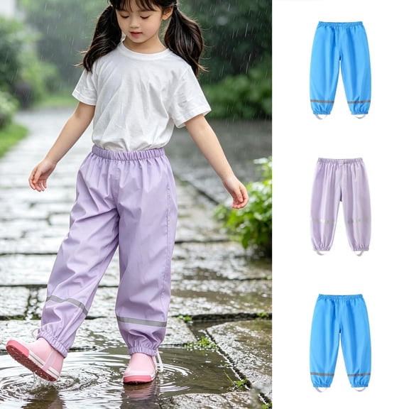 Antinious Toddler Solid Waterproof Side Pocket Versatile Outdoor Full Length Pants
