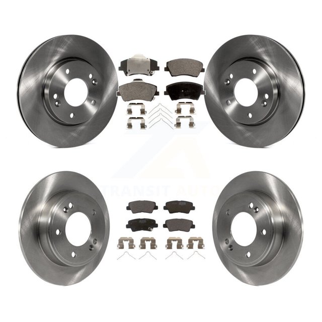 Transit Auto Front Rear Disc Brake Rotors and Ceramic Pads Kit for Car 2017-2020 Hyundai Elantra 2.0L K8T-101530