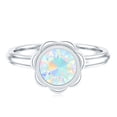 thumbnail image 4 of Rosec Jewels Natural Ethiopian Opal Flower Engagement Ring (1.6 Ct, AAA Quality) - Opal Solitaire Ring - with Jewelry Box, 18K White Gold, US 3.50, 4 of 9
