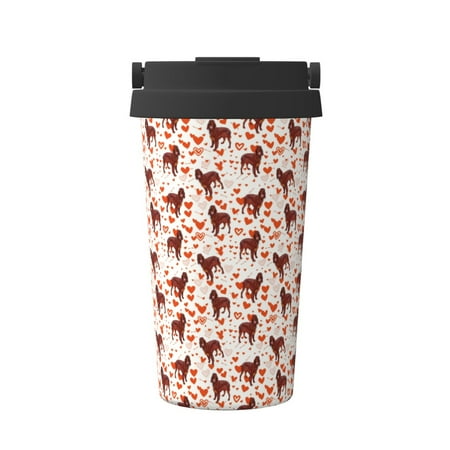 

Ocsxa dog Valentine s day Print Carry Insulated Coffee Mug Insulated Tumbler Reusable Insulated Cold Brew Iced Coffee Cup Thermos Gifts for Women Men Him Her