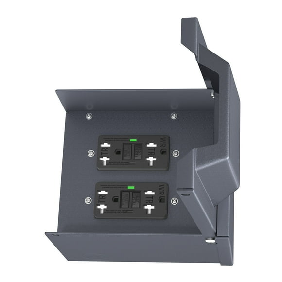 WRTR GFCI Outlet, Screw Installation Double Outlets Outdoor Socket Box Weather Proof for Public Places