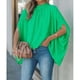 thumbnail image 3 of Camiseta de verano holgada con cuello y media manga para mujer, color Viridis, talla L, 3 of 6