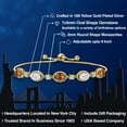 thumbnail image 2 of Gem Stone King 18K Yellow Gold Plated Silver Ecstasy Mystic Topaz and White Moissanite Bracelet for Women | 4.80 Cttw | Gemstone November Birthstone | Oval 7X5MM | Fully Adjustable 9 inch, 2 of 6