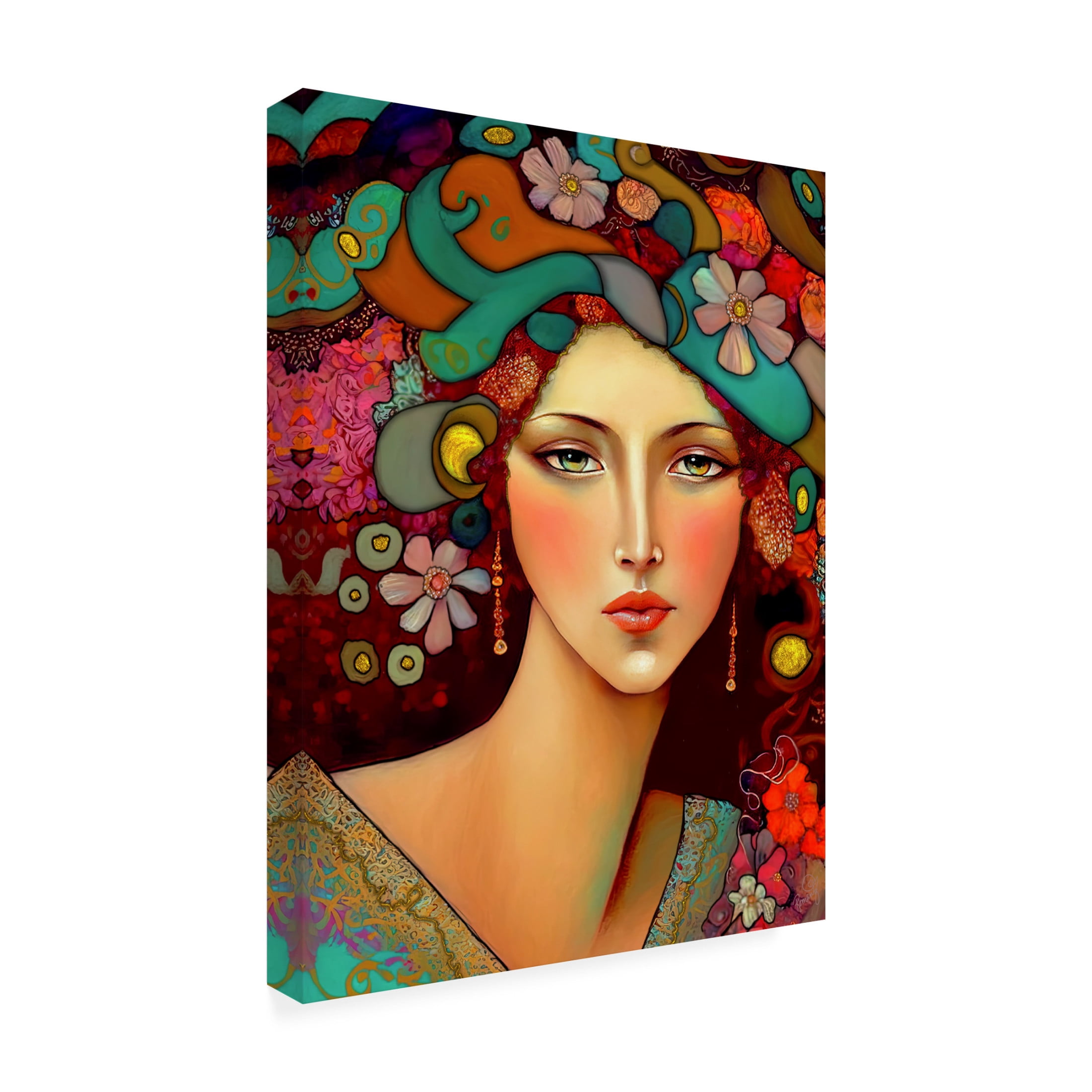 Canvas Wall Art - RomantzArt 'Renaissance Romance Ennia' Wall Art for Living Room, Bedroom, or Office Décor by Trademark Fine Art - 14 x 19 Inches