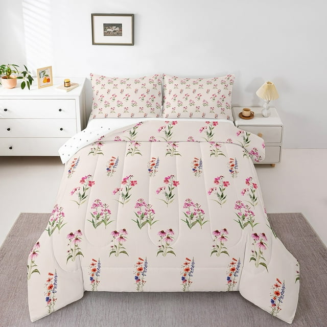 Erosebridal Insert de Couette à Fleurs Botaniques, Insert de Couette à Fleurs Florales, Réversible 2 Pcs