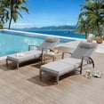 thumbnail image 1 of Outdoor Chaise Lounge Set of 2 Rattan Patio Folding Chaise Lounge Adjustable 5 Position Back Patio Pool Lounge Chair with Cushion Pillow for Poolside Backyard Deck Porch Gray, 1 of 8
