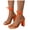 Orange, variant on Women's Strappy High Heels Sandals for Ladies 2025 Summer Sexy Square Toe Block Heeled Dressy Pumps Shoes