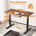 thumbnail image 2 of Electric Standing Desk with Drawer Adjustable Desk Ergonomic Rising Desk Computer Workstation,48 x 24 Inches Rustic Brown, 2 of 5