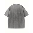 thumbnail image 2 of 230g Washed T-Shirt Men's Retro "Billionaire Boys Club" Graphic Tee - Soft 100% Cotton, Pink Geometric Print, Round Neck Short Sleeve, Casual Summer Streetwear, Machine Washable-Breathable & Comforta, 2 of 6