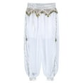 thumbnail image 5 of LiiYii Belly Dance Pants for Women Chiffon Plastic Beads Tassels Bloomers Performance Dancewear White One Size, 5 of 8