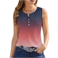 thumbnail image 2 of Giftesty Tank Tops for Women 2024 Summer Gradient Button Round Neck Sports Tank Top for Outwear with Bottom Short Top Round Neck Tank Top, 2 of 7