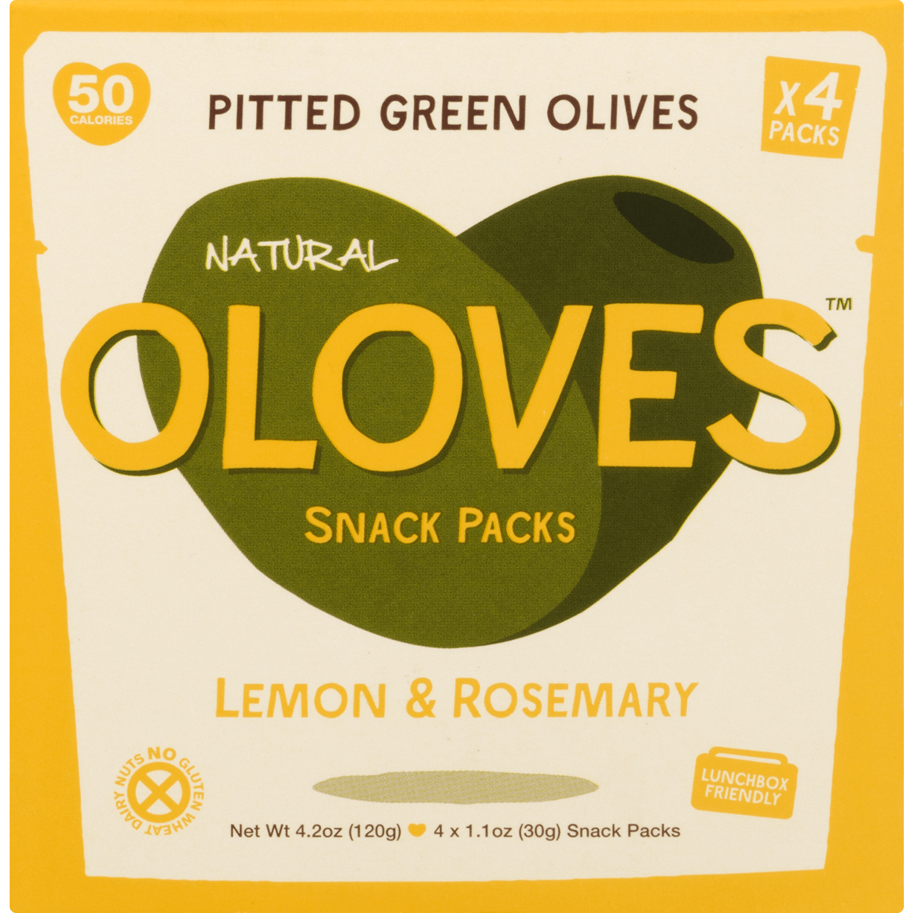 Oloves Pitted Green Olives Snack Packs Lemon & Rosemary - 4 CT1.1 OZ - image 4 of 6