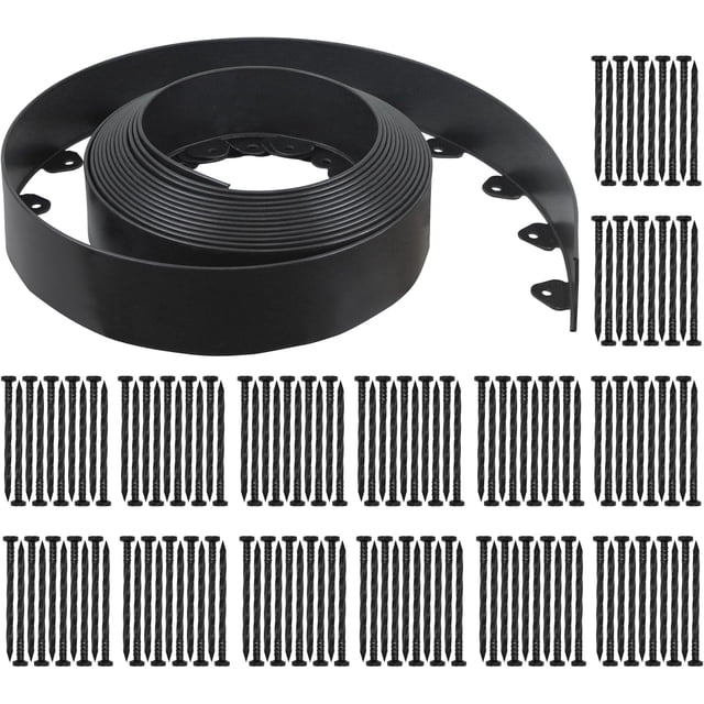 No Dig Landscape Edging Kit 40 Foot 3 Inch Tall Garden Border 100 Anchoring Spikes