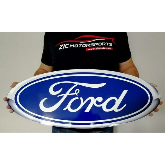 Ford Blue Oval Metal Sign - Flat Metal Sign