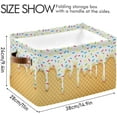 thumbnail image 4 of Coolnut Ice Cream Cone Rectangular Storage Bin Canvas Square Storage Basket with Handles for Home, Office, Books, Nursery, Kid's Toys, Closet & Laundry, Gift Basket… Decor Gifts, 4 of 7