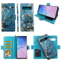 Blossom Case for Samsung Galaxy S10 5G (6.7'') Magnetic Detachable Pu Leather Wallet Cover with Flap Closure and Snap-on Book Style Cases with Card Holders Wrist Strap 2 in 1 Folio Flip