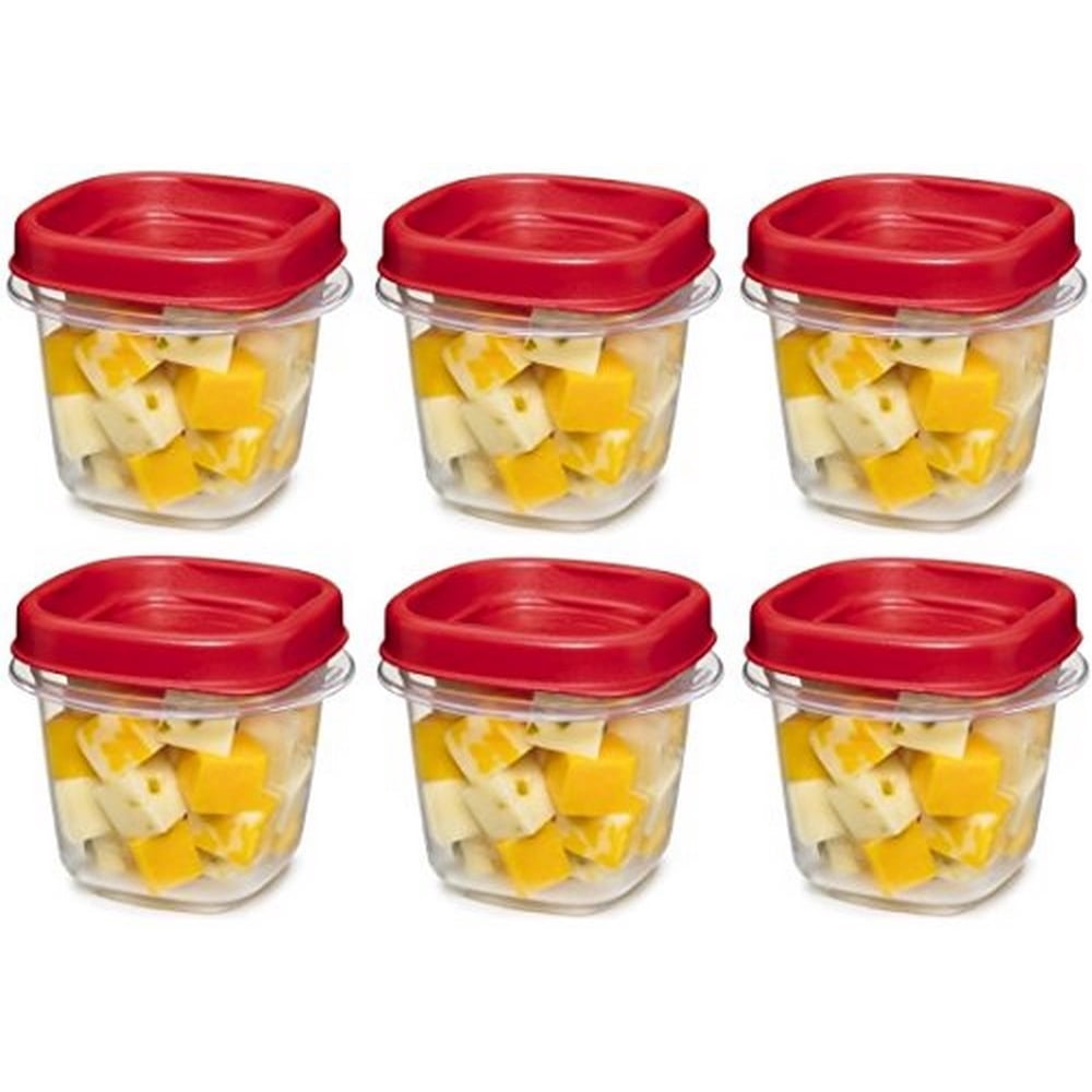 Rubbermaid Easy Find Lid Square 1/2Cup Food Storage Container, 6 pack