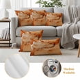 thumbnail image 6 of Marble Burnt Orange Outdoor Waterproof Pillow Covers, Modern Abstract Ink Painting Luxury Decorative Square Throw Pillowcase Sofa Cushion Sham for Patio/Couch/Chair, 24"x24" 2 Pack, 6 of 8