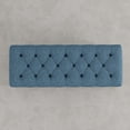 thumbnail image 4 of Simpli Home Waverly 48 inch Wide Upholstered Linen Look Fabric Tufted Ottoman Bench, Indigo Blue, 4 of 8