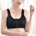 thumbnail image 3 of JGTDBPO Front Closure Bras For Women No Underwire Plus Size Full Coverage Bras Front Snap Bras Post Surgery Front Closure Brassiere Sports Bra Wireless Minimizer Bra Running Vest Bra, 3 of 9