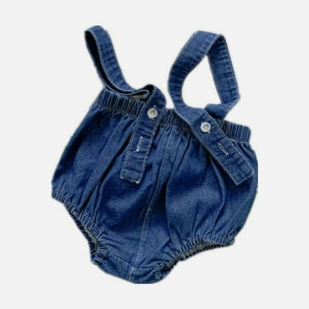 

DanceeMangoo Summer New Baby Sleeveless Bodysuit Soft Denim Infant Strap Shorts Boys Jumpsuit Solid Baby Girl Overalls Toddler Clothes