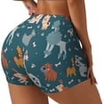 thumbnail image 1 of Fotbe Dogs Shorts Sin Costuras – Shorts Deportivos de Cintura Alta para Mujer, Elásticos para Gimnasio, Yoga, Running o Ciclismo-Medium, 1 of 8
