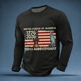 thumbnail image 2 of USA 250th Anniversary Shirt Mens T Shirts Graphic Independence Day Tee Long Sleeve Crewneck Top Black L, 2 of 6