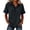 Gray, variant on Nestiefly Denim Button Down Shirt Women Lapel Collar Short Sleeve Patchwork Comfort V Neck Casual Tunic Jean Blouses Dark Gray S