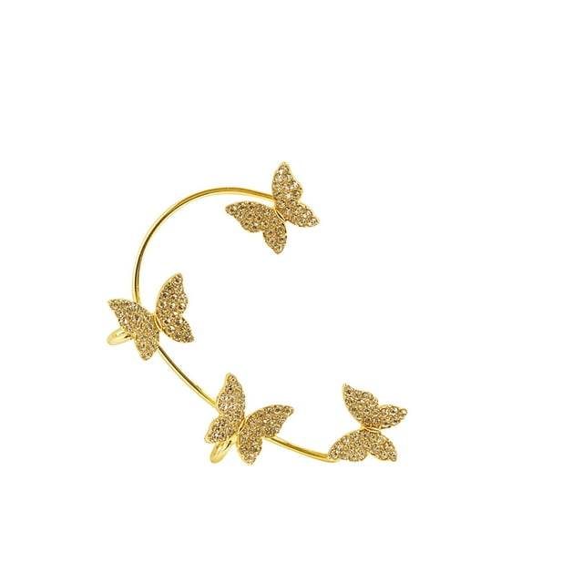 WREESH Boucles d'Oreilles Papillon Diamant Mode Femmes Sans Boucles d'Oreilles 1PC