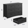 thumbnail image 5 of 5 Pieces Kingsize Bedroom Furniture Set,Includes Kingsize Bed Frame,6-Drawers Dressers of 2,Nightstand Sets with Mental Handles for Bedroom,Black, 5 of 19