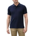 thumbnail image 2 of Oalirro Men Cotton Short Sleeve Turndown collar Button Comfort Colors Tshirt Men Navy XL, 2 of 9
