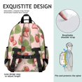 thumbnail image 5 of Strawberry and Leaf Pink Pattern Cute School Backpack Bag for School with Padded Back and Adjustable Shoulder Straps 15.25"x11.5"x5.25", 5 of 5