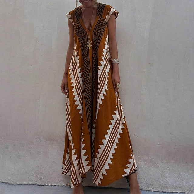 Robes pour Femmes 2024 Été Surdimensionnée Ample Ligne A Robe Imprimée Rabais de 50 % Liquidation!
