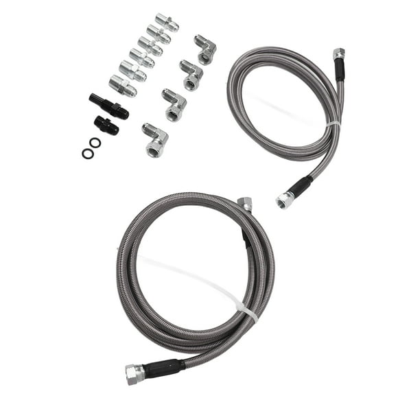 Transmission Oil Cooler Line Kit, Transmission Oil Cooler Hose Kit High Longevity Leakproof Woven Hose 6AN 70 Inch for 4L80E TH350 TH400 4L60E 700R4