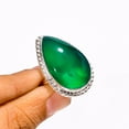 thumbnail image 4 of Green Chalcedony Ring Green Gemstone Ring 925 Sterling Silver Plated Ring for Women, 4 of 4