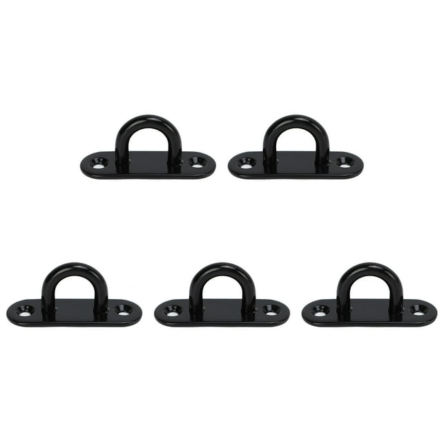 Pad Eye Plate, Perforated Ceiling Hook Eye Pad Baking Paint Strong Bearing 304 Stainless Steel Black For Ceiling Fan 6mm/0.24in