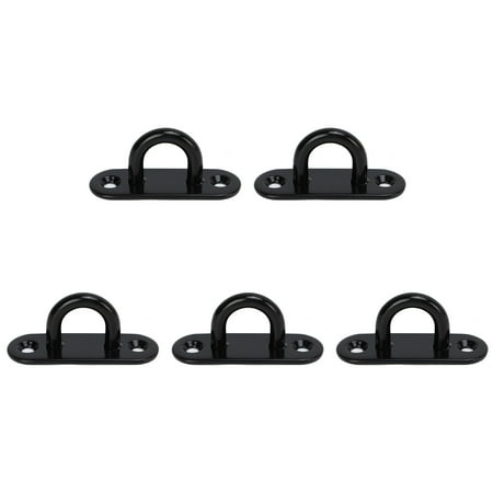 

5 PCS Stainless Steel Eye Plate Ceiling Hook Pad Eye Plate Reinforced Load Bearing Door Fixing Buckle Oval Black 6mm/0.24in