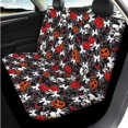 thumbnail image 5 of XYZCANDO Pumpkin Skull 14 Pcs Auto Seat Covers Full Set Steering Wheel Cover Center Console Pad Seat Belt Covers Headrest Covers Cup Coasters for Most Cars SUVs Sedans, 5 of 7