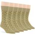 thumbnail image 5 of 7BIGSTARS KINGDOM Men's Dress Socks Cotton - 6 pack- Dotted Crew Casual Sock Size 10-13 Shoe Size 6-12 Khaki L, 5 of 6